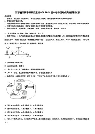 江苏省江阴市澄西片重点中学2024届中考物理对点突破模拟试卷含解析.doc