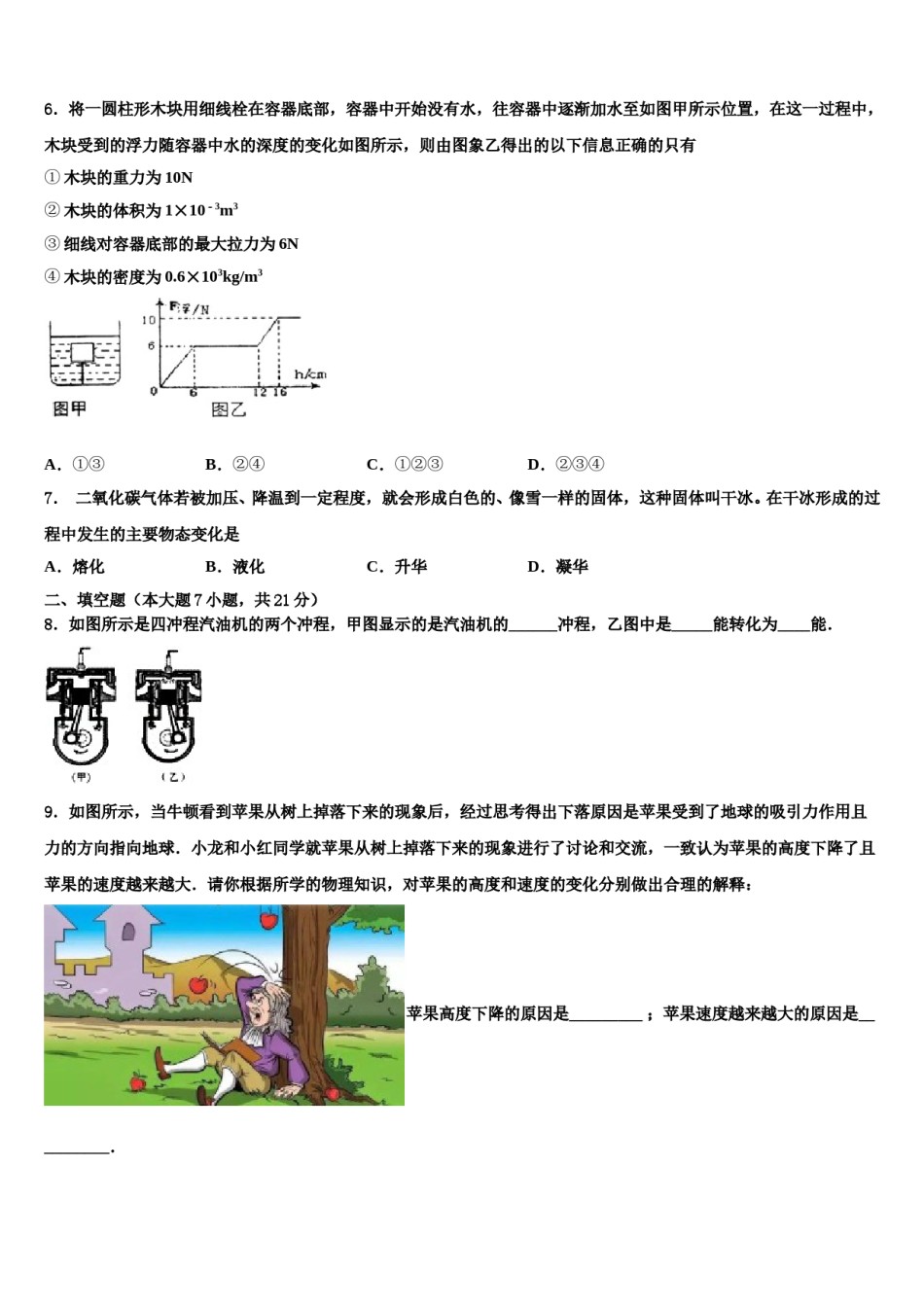 江苏省泰兴市老叶初级中学2023-2024学年中考物理五模试卷含解析.doc_第2页