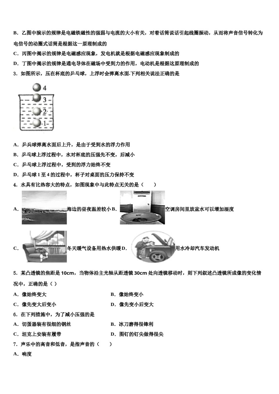 江苏省盐城市东台第一教研片达标名校2024年中考物理适应性模拟试题含解析.doc_第2页