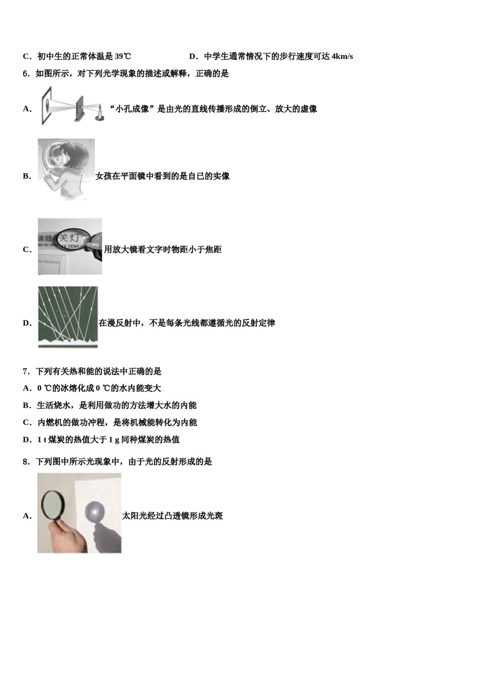 江苏省苏北地区达标名校2024年中考物理四模试卷含解析.doc_第2页