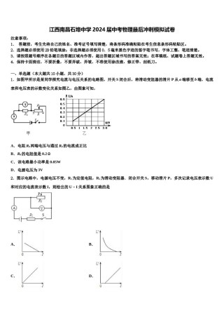 江西南昌石埠中学2024届中考物理最后冲刺模拟试卷含解析.doc