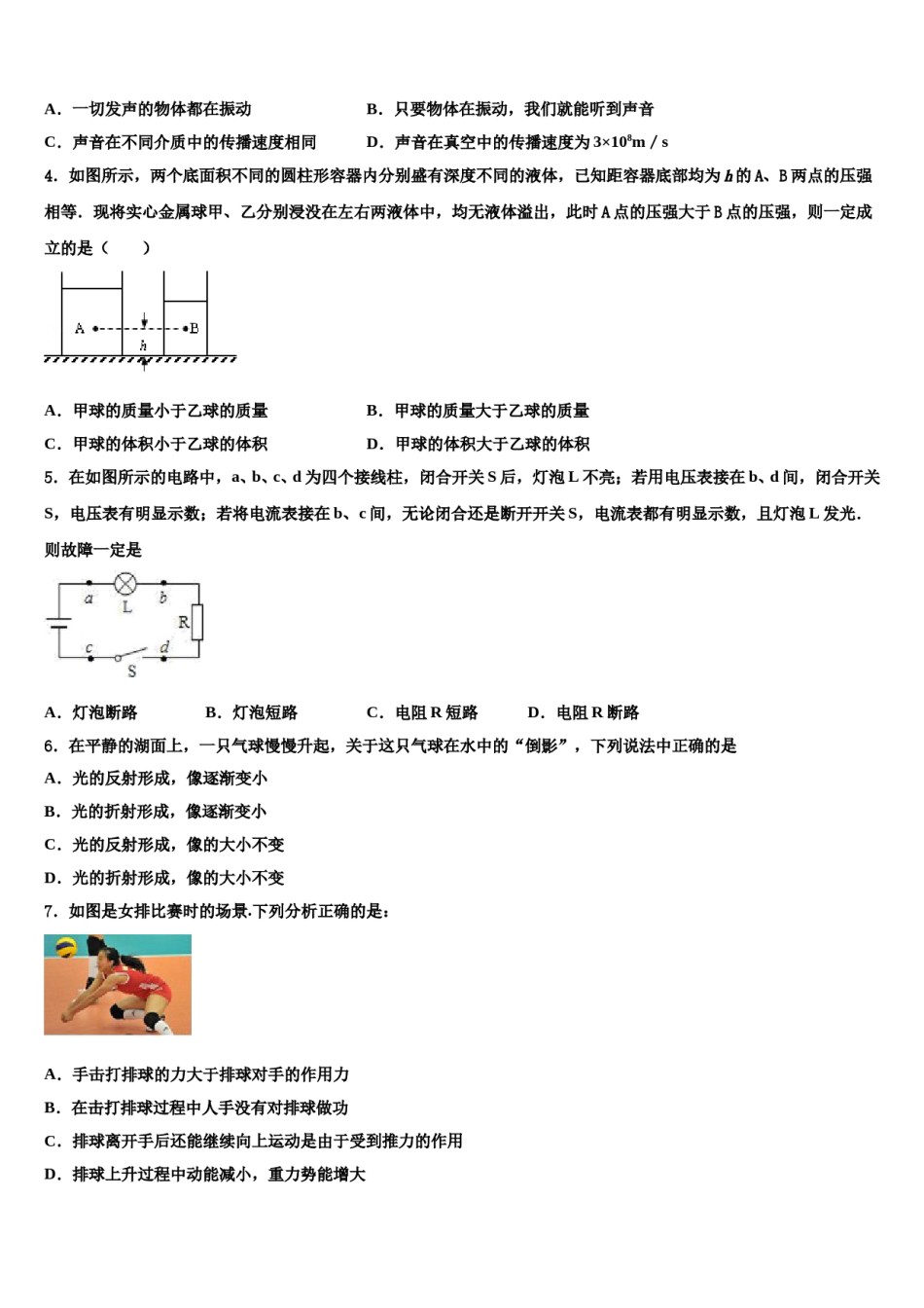 江西省丰城市第九中学2024届中考试题猜想物理试卷含解析.doc_第2页