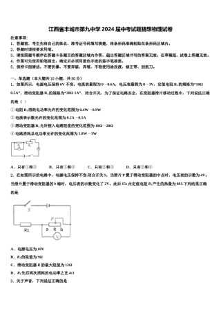 江西省丰城市第九中学2024届中考试题猜想物理试卷含解析.doc