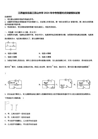 江西省安远县三百山中学2024年中考物理对点突破模拟试卷含解析.doc