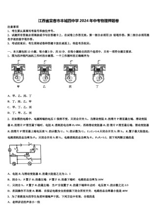 江西省宜春市丰城四中学2024年中考物理押题卷含解析.doc