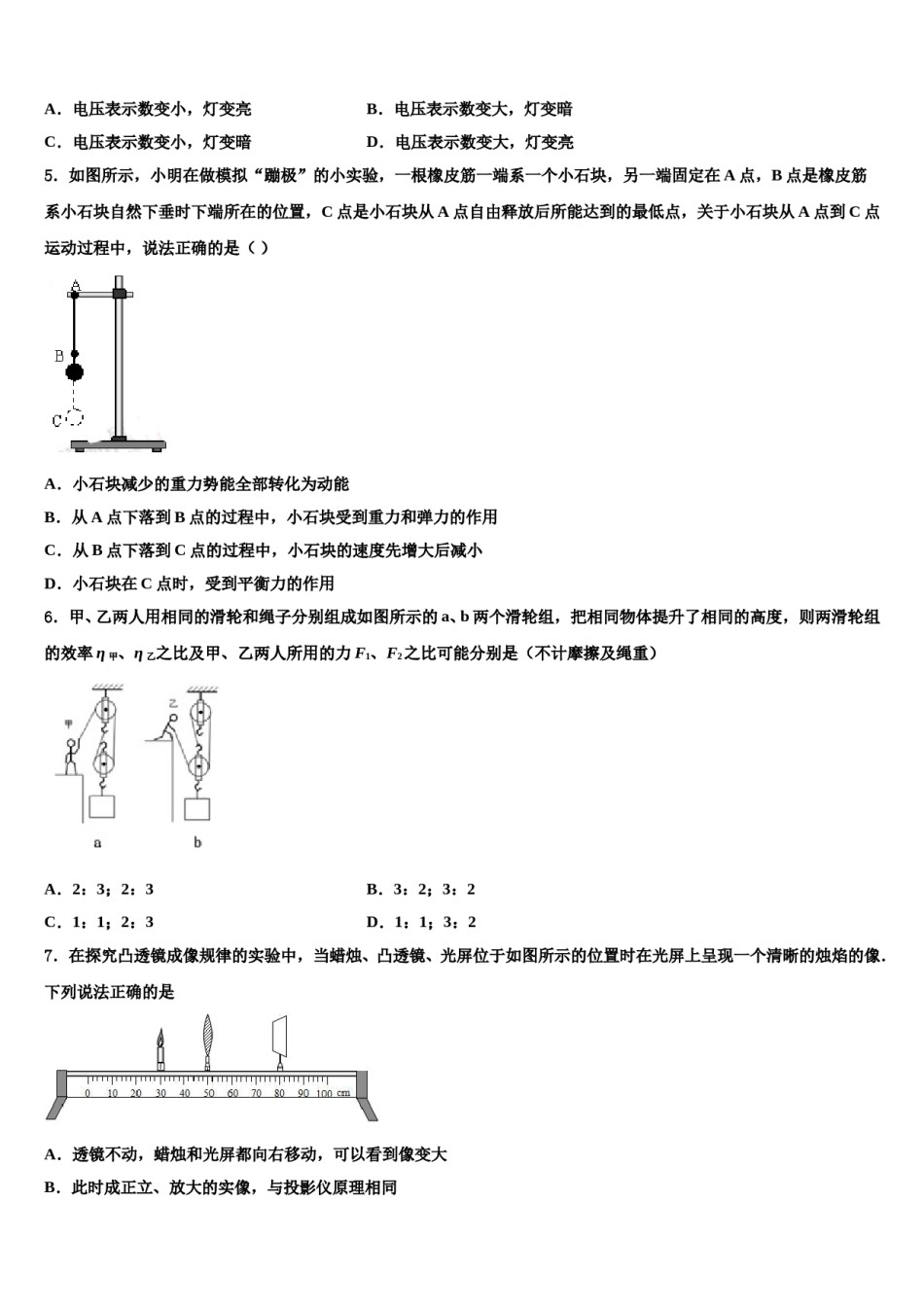 江西省永修县军山中学2024年中考物理模拟试题含解析.doc_第2页