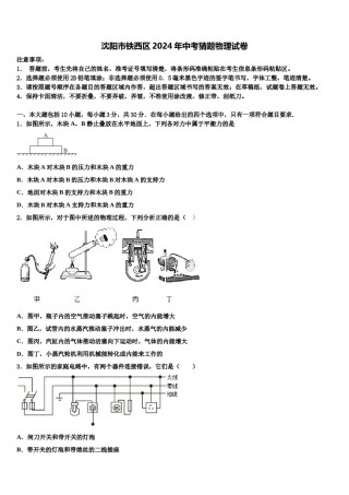沈阳市铁西区2024年中考猜题物理试卷含解析.doc