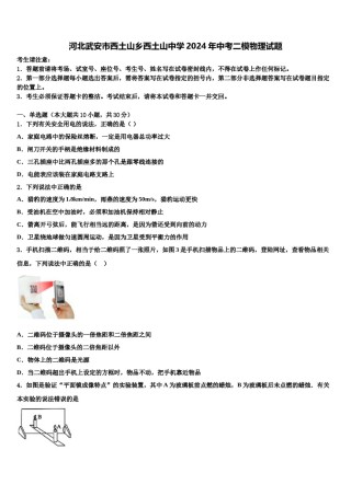 河北武安市西土山乡西土山中学2024年中考二模物理试题含解析.doc