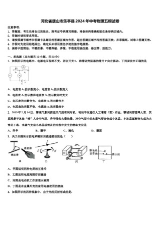 河北省唐山市乐亭县2024年中考物理五模试卷含解析.doc