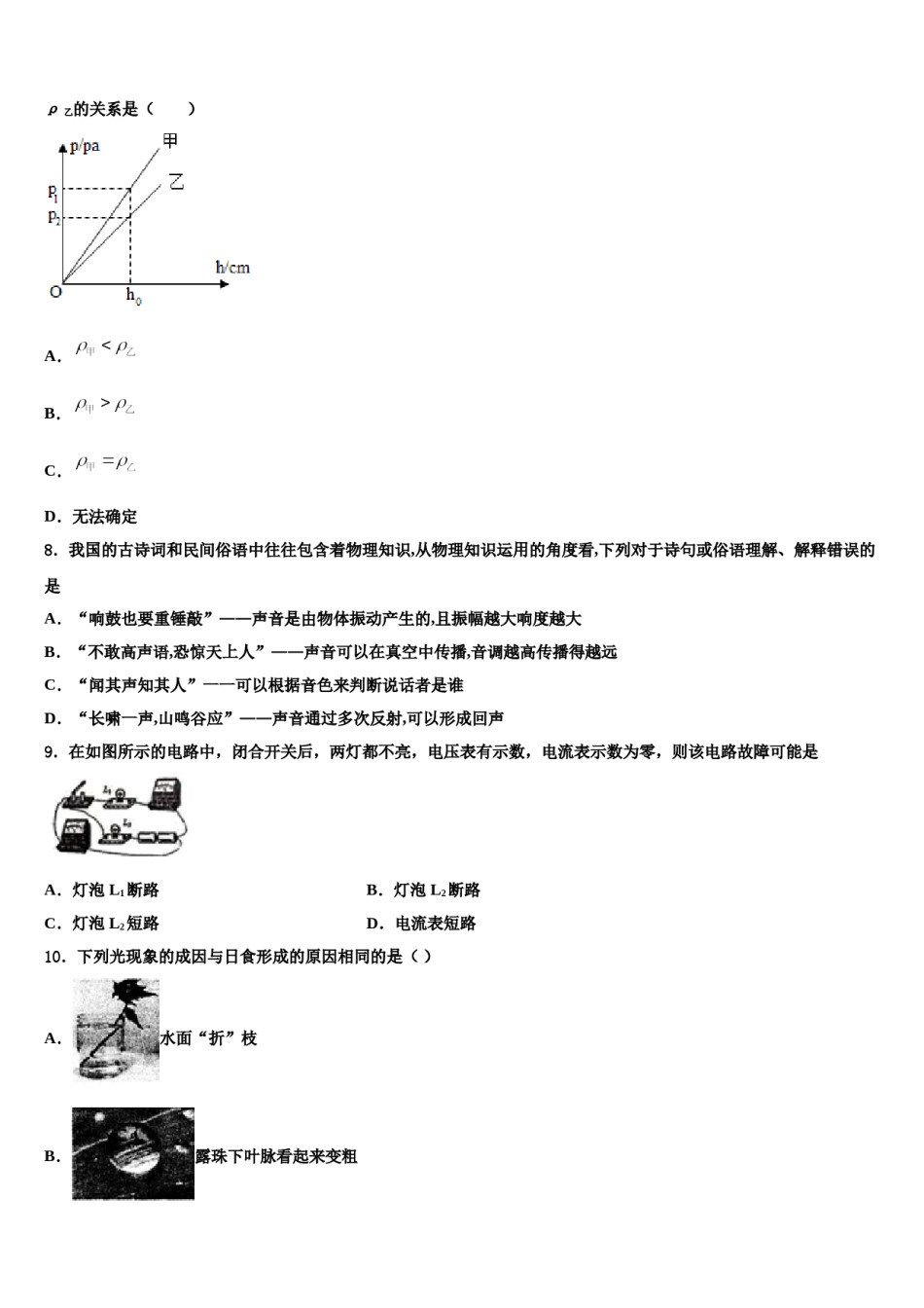 河北省秦皇岛市抚宁区台营区重点名校2024届中考物理最后冲刺模拟试卷含解析.doc_第3页