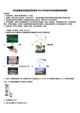 河北省秦皇岛海港区四校联考2024年毕业升学考试模拟卷物理卷含解析.doc
