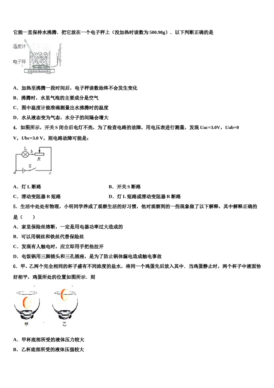 河北省衡水市武邑中学2023-2024学年中考物理模拟试题含解析.doc_第2页