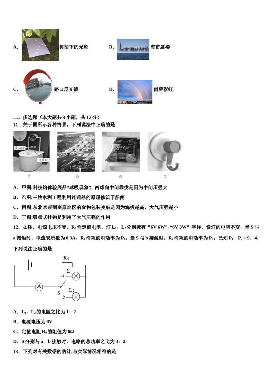 河北省辛集市达标名校2024年中考冲刺卷物理试题含解析.doc_第3页