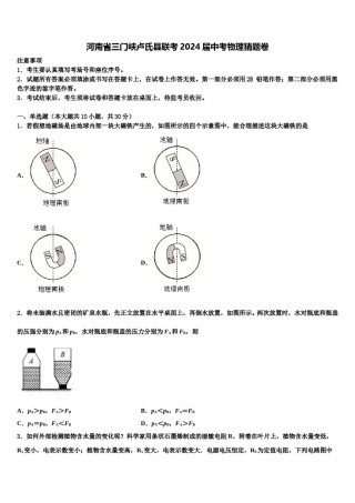 河南省三门峡卢氏县联考2024届中考物理猜题卷含解析.doc
