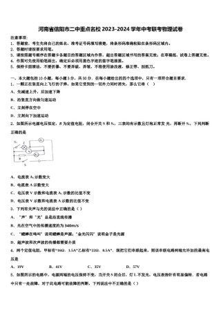 河南省信阳市二中重点名校2023-2024学年中考联考物理试卷含解析.doc