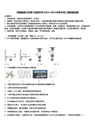 河南省周口市第十初级中学2023-2024学年中考二模物理试题含解析.doc