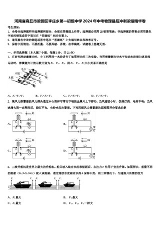 河南省商丘市梁园区李庄乡第一初级中学2024年中考物理最后冲刺浓缩精华卷含解析.doc