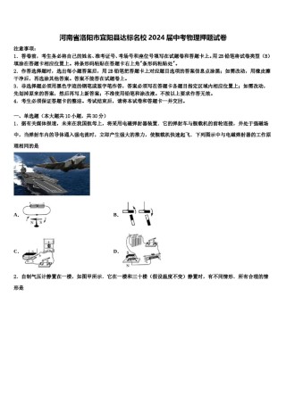 河南省洛阳市宜阳县达标名校2024届中考物理押题试卷含解析.doc
