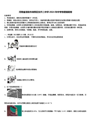 河南省洛阳市涧西区东升二中学2024年中考物理猜题卷含解析.doc