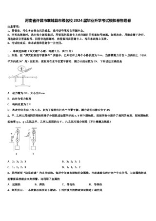 河南省许昌市襄城县市级名校2024届毕业升学考试模拟卷物理卷含解析.doc