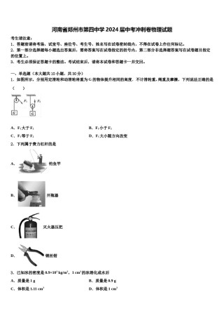 河南省郑州市第四中学2024届中考冲刺卷物理试题含解析.doc