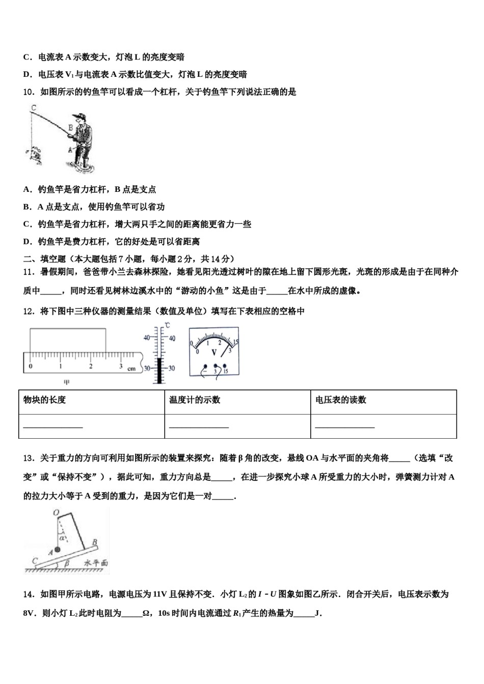 河南省驻马店市重点达标名校2024届中考物理考前最后一卷含解析.doc_第3页
