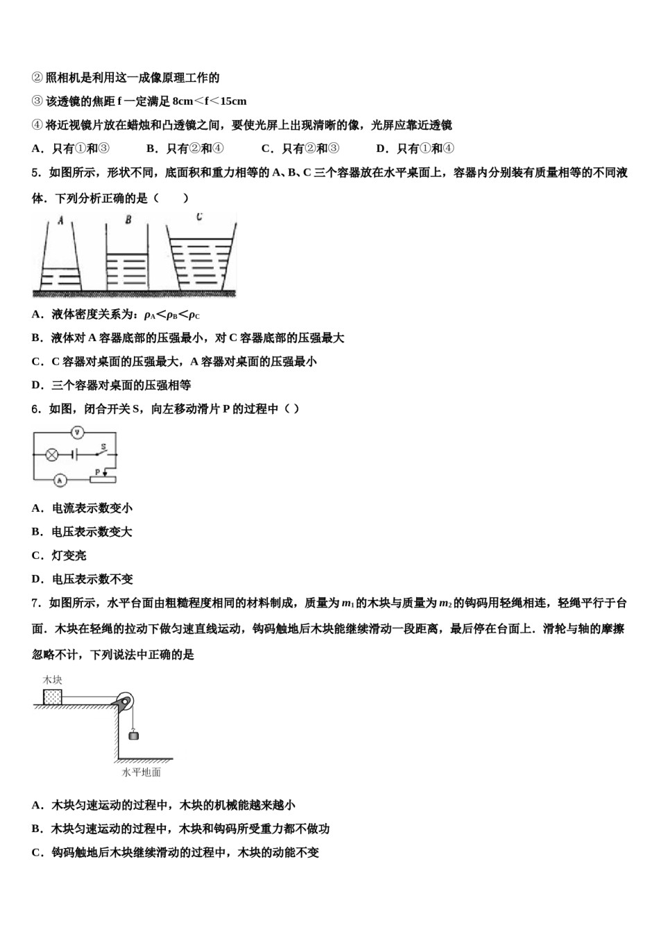 泉州市泉港三川中学2023-2024学年中考试题猜想物理试卷含解析.doc_第2页