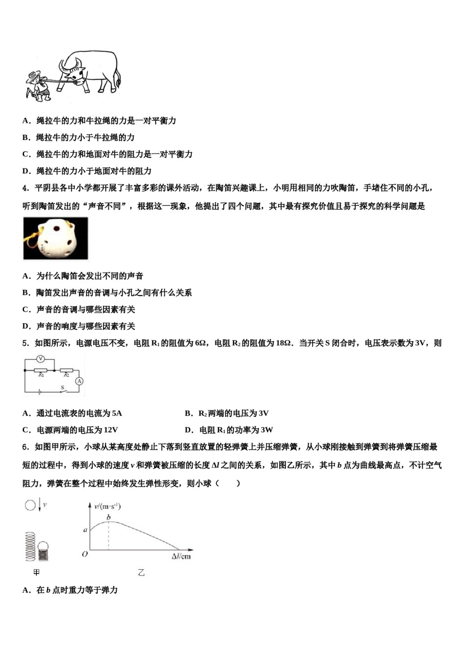 浙江省富阳市新登镇中学共同体2024年中考考前最后一卷物理试卷含解析.doc_第2页