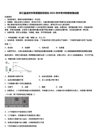浙江省温州市育英国际实验校2024年中考冲刺卷物理试题含解析.doc