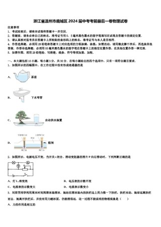 浙江省温州市鹿城区2024届中考考前最后一卷物理试卷含解析.doc