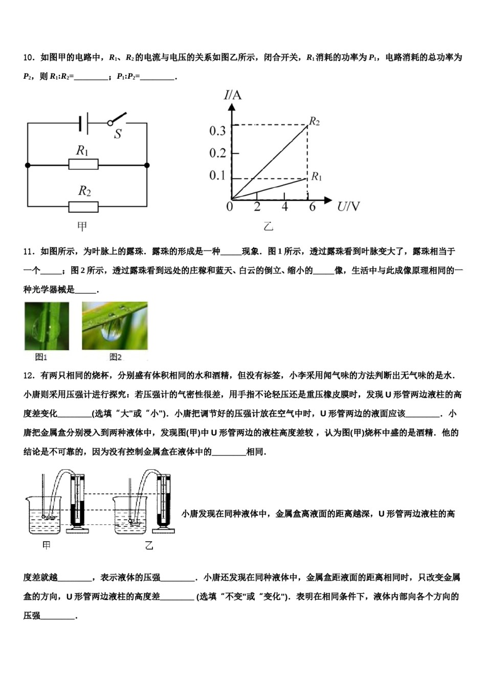 浙江省湖州长兴县联考2024届中考考前最后一卷物理试卷含解析.doc_第3页