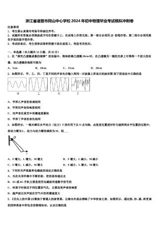 浙江省诸暨市同山中心学校2024年初中物理毕业考试模拟冲刺卷含解析.doc