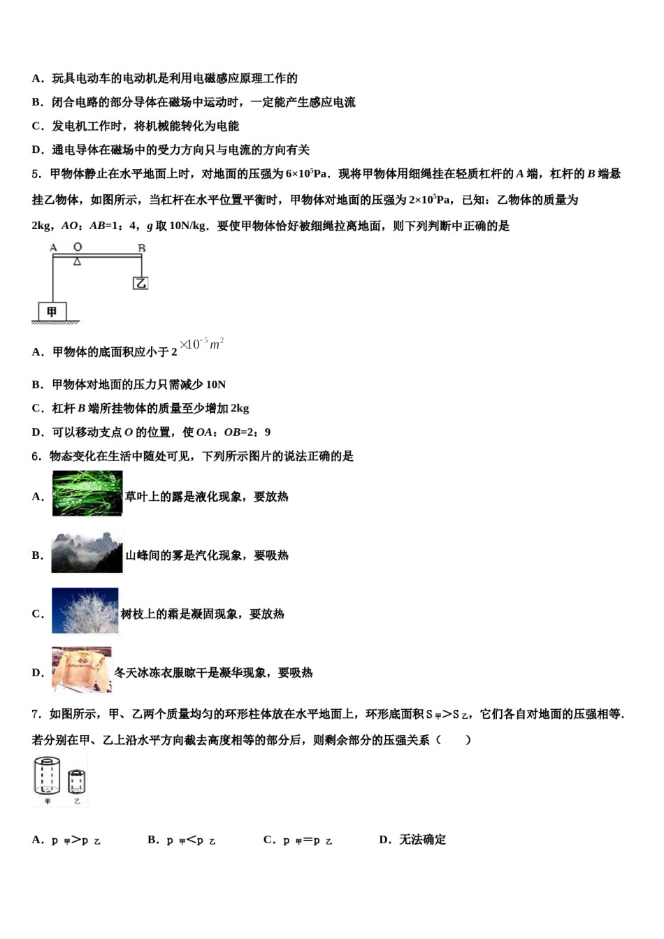 海南省海口市秀英区市级名校2024届中考四模物理试题含解析.doc_第2页