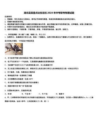 湖北宜昌重点达标名校2024年中考联考物理试题含解析.doc
