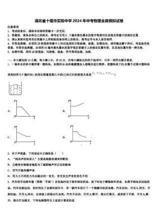 湖北省十堰市实验中学2024年中考物理全真模拟试卷含解析.doc