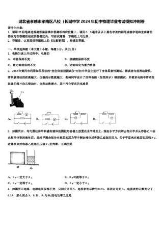 湖北省孝感市孝南区八校（长湖中学2024年初中物理毕业考试模拟冲刺卷含解析.doc