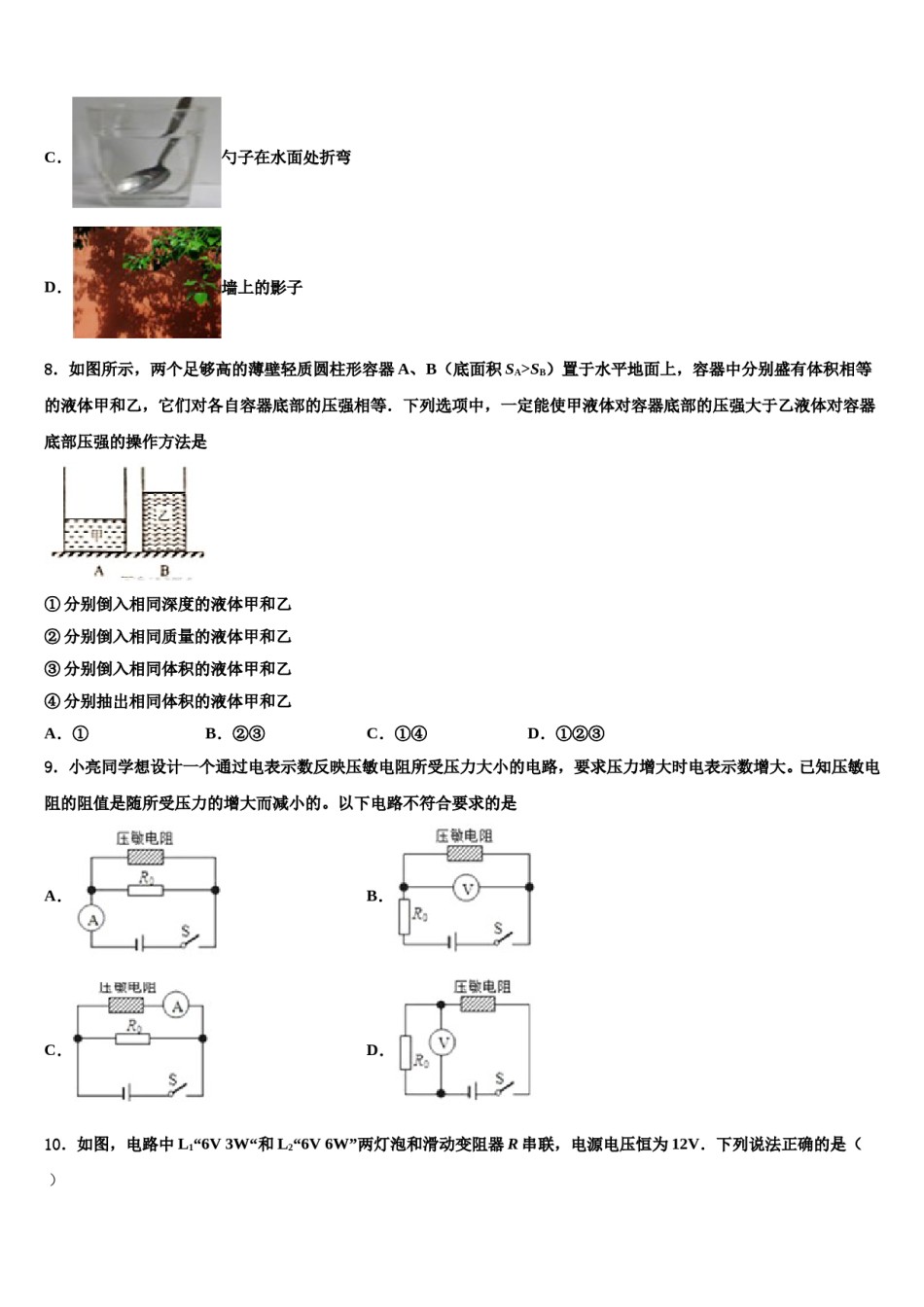 湖北省孝感市孝南区肖港镇肖港初级中学2023-2024学年中考物理押题试卷含解析.doc_第3页