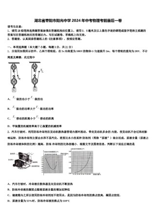湖北省枣阳市阳光中学2024年中考物理考前最后一卷含解析.doc
