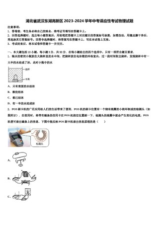 湖北省武汉东湖高新区2023-2024学年中考适应性考试物理试题含解析.doc