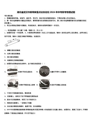 湖北省武汉市新观察重点达标名校2024年中考联考物理试题含解析.doc