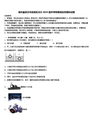 湖北省武汉市武昌区北片2024届中考物理适应性模拟试题含解析.doc