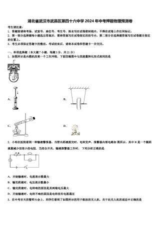 湖北省武汉市武昌区第四十六中学2024年中考押题物理预测卷含解析.doc