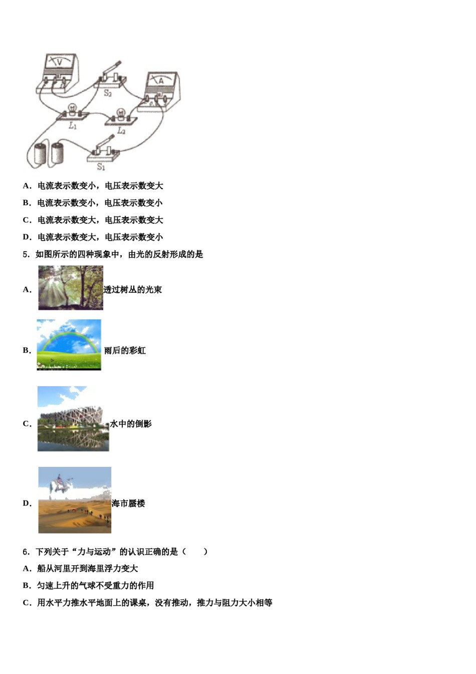 湖北省武汉市蔡甸区誉恒联盟重点中学2024届中考物理仿真试卷含解析.doc_第2页