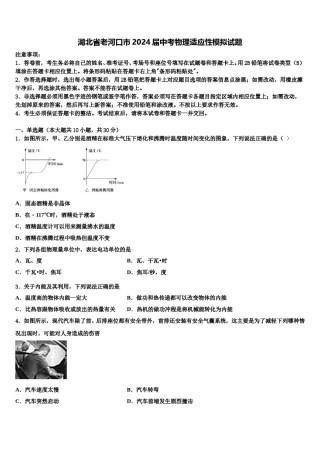 湖北省老河口市2024届中考物理适应性模拟试题含解析.doc