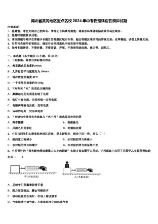 湖北省黄冈地区重点名校2024年中考物理适应性模拟试题含解析.doc