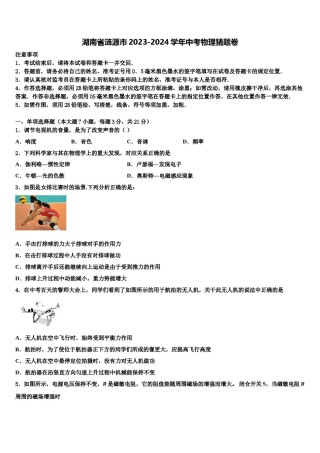 湖南省涟源市2023-2024学年中考物理猜题卷含解析.doc