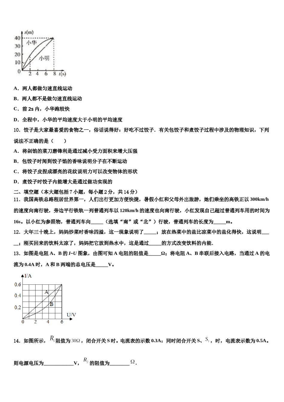 湖南省邵阳市新邵县达标名校2024年中考冲刺卷物理试题含解析.doc_第3页