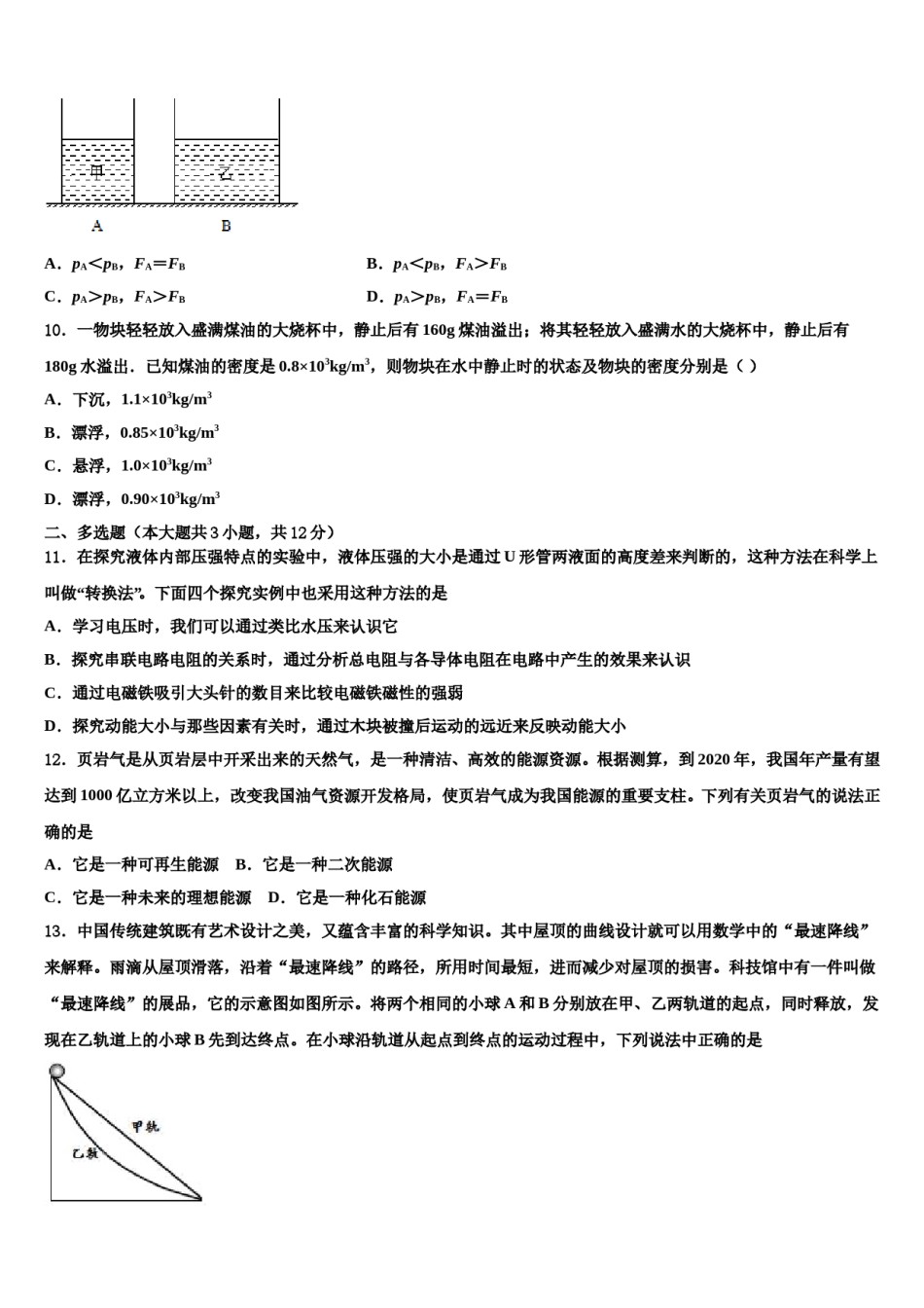 湖南省长沙市天心区部分校2024年中考物理押题试卷含解析.doc_第3页