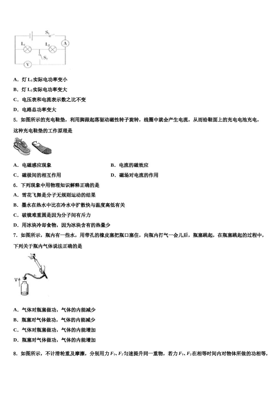 湖南省长沙市雅礼实验中学2024届中考物理押题试卷含解析.doc_第2页