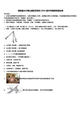湖南省长沙麓山国际实验校2024届中考猜题物理试卷含解析.doc